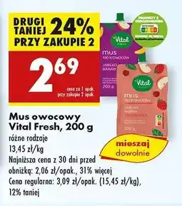 Biedronka Mus owocowy Vital Fresh , 200 g oferta