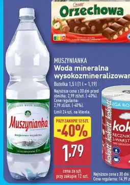 ALDI Muszynianka woda mineralna wysokozmineralizowana oferta