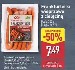 ALDI Frankfurterki wieprzowe z cielęcina oferta