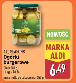ALDI All seasons ogórki burgerowe oferta