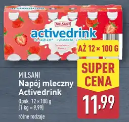 ALDI Milsani napój mleczny activedrink oferta