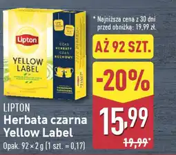 ALDI Lipton herbata czarna yellow label oferta