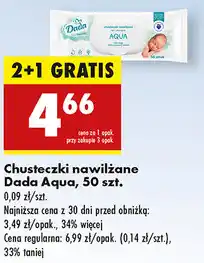 Biedronka Chusteczki nawilżane Dada Aqua oferta
