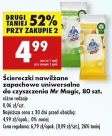 Biedronka Ściereczki nawilżane zapachowe uniwersalne do czyszczenia Mr Magic oferta