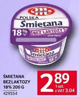 Selgros Śmietana bez laktozy 18% 200 g Mlekovita oferta