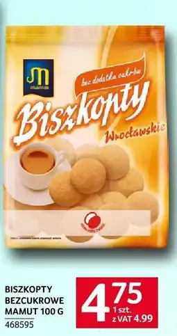 Selgros Biszkopty bezcukrowe 100g Mamut oferta