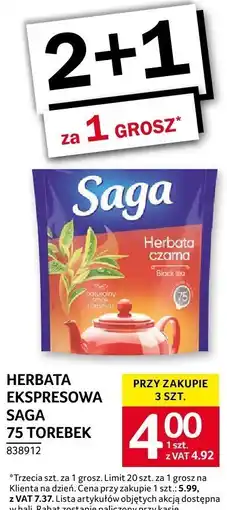 Selgros Herbata ekspresowa saga 75 torebek oferta