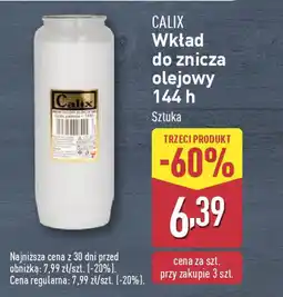 ALDI Calix wkład do znicza olejowy 144 h oferta