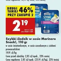 Biedronka Śledź w sosie czosnkowym z ziołami prowansalskimi Marinero szybki śledzik oferta