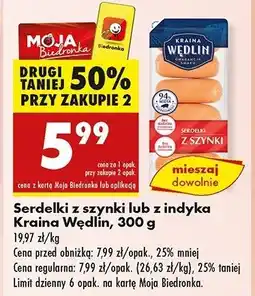 Biedronka Serdelki z filetem z indyka Kraina wędlin oferta
