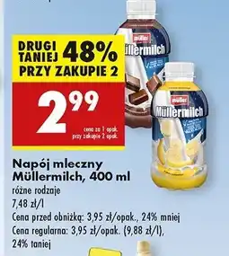 Biedronka Napój mleczny czekoladowy Mullermilch oferta