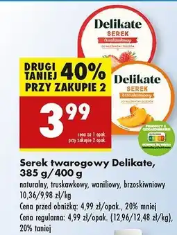 Biedronka Serek twarogowy brzoskwiniowy Delikate oferta
