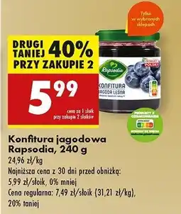 Biedronka Konfitura jagodowa OWOCOWA RAPSODIA oferta