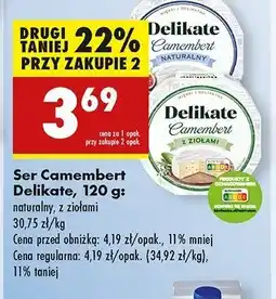 Biedronka Ser camembert z ziołami Delikate oferta