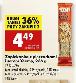 Biedronka Zapiekanka z pieczarkami i serem mozzarella Yeemy oferta