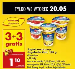 Biedronka Jogurt brzoskwinia Zott jogobella oferta