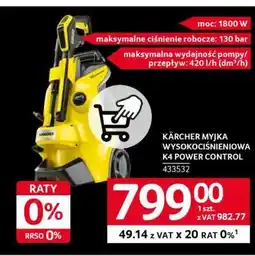 Selgros KÄRCHER MYJKA WYSOKOCIŚNIENIOWA K4 POWER CONTROL oferta