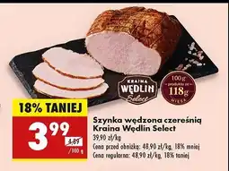 Biedronka Szynka wędzona czereśnią Kraina wędlin select oferta