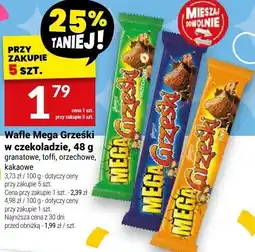 Twój Market Wafle Mega Grześki w czekoladzie granatowe 48g oferta
