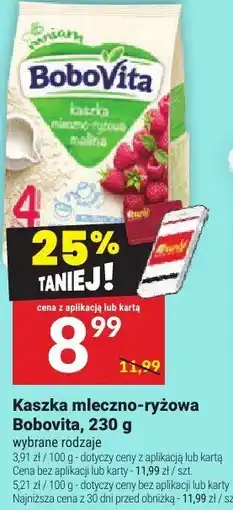 Twój Market Kaszka mleczno-ryżowa Bobovita truskawka malina 230g oferta