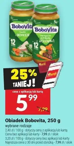 Twój Market Obiadek Bobovita, 250 g wybrane rodzaje oferta