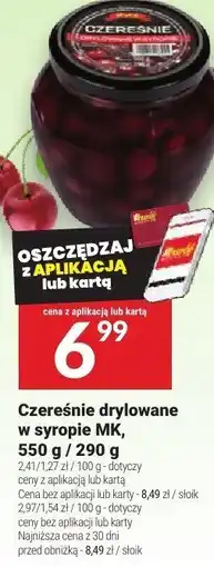 Twój Market Czereśnie drylowane w syropie MK, 550 g / 290 g oferta