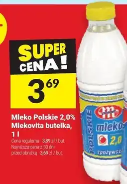 Twój Market Mleko Polskie 2.0% Mlekovita butelka oferta