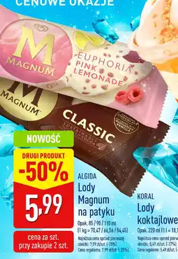 ALDI Algida lody magnum na patyku oferta