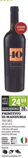 Biedronka Wino Primitivo Di Manduria 40 oferta