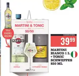 Biedronka Vermuth 1 l + napój schweppes indian tonic 850 ml Martini Bianco oferta