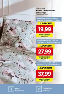Lidl Pościel z mikrowłókna satynowego 220 x 200 cm + 2 70 80 Livarno Home oferta