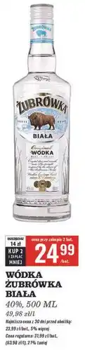 Biedronka Wódka Żubrówka Biała oferta