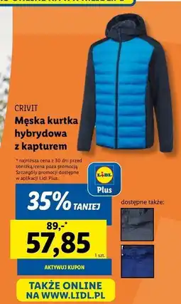 Lidl Kurtka męska hybrydowa m-xl Crivit oferta