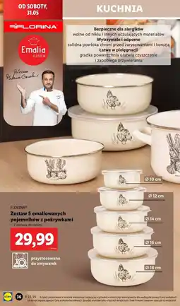 Lidl Pojemniki emaliowane z pokrywkami Florina (Florentyna) oferta