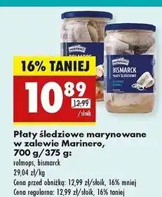 Biedronka Filety śledziowe w zalecie octowej rolmopsy Marinero oferta