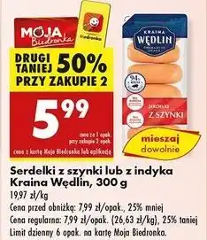 Biedronka Serdelki z filetem indyka Kraina Wędlin oferta