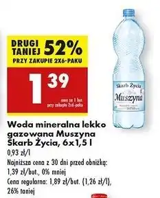 Biedronka Woda lekko gazowana Muszyna Skarb Życia oferta