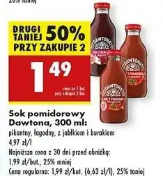 Biedronka Sok z buraków jabłkiem Dawtona oferta