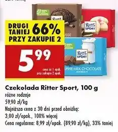 Biedronka Czekolada gorzka z marcepanem Ritter Sport oferta