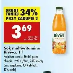 Biedronka Sok multiwitamina 100% Riviva oferta