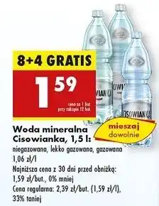 Biedronka Woda lekko gazowana Cisowianka oferta