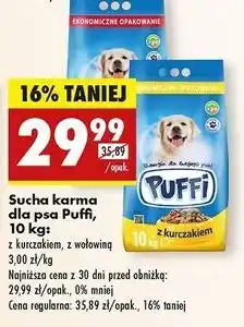 Biedronka Karma sucha dla psa z wołowiną Puffi oferta