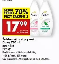 Biedronka Żel pod prysznic fresh care Dove oferta