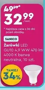 Biedronka Żarówki gu10 4.9w Sanico oferta