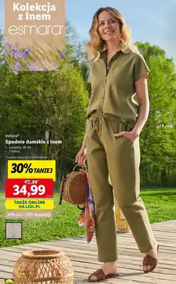 Lidl Spodnie damskie z lnem 34-46 Esmara oferta