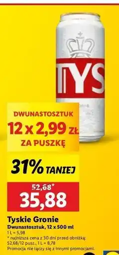 Lidl Piwo Tyskie Gronie oferta