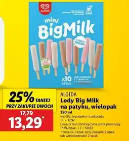 Lidl Lody mix Algida Big Milk Mini oferta