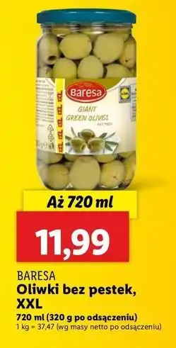 Lidl Oliwki zielone bez pestek Baresa oferta