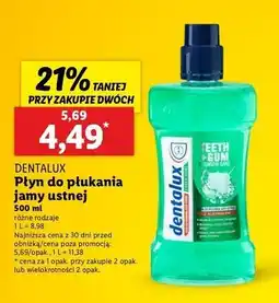 Lidl Płyn do płukania jamy ustnej miętowy bez alkoholu Dentalux oferta