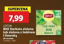 Lidl Herbata imbir-limonka Lipton Green Tea oferta